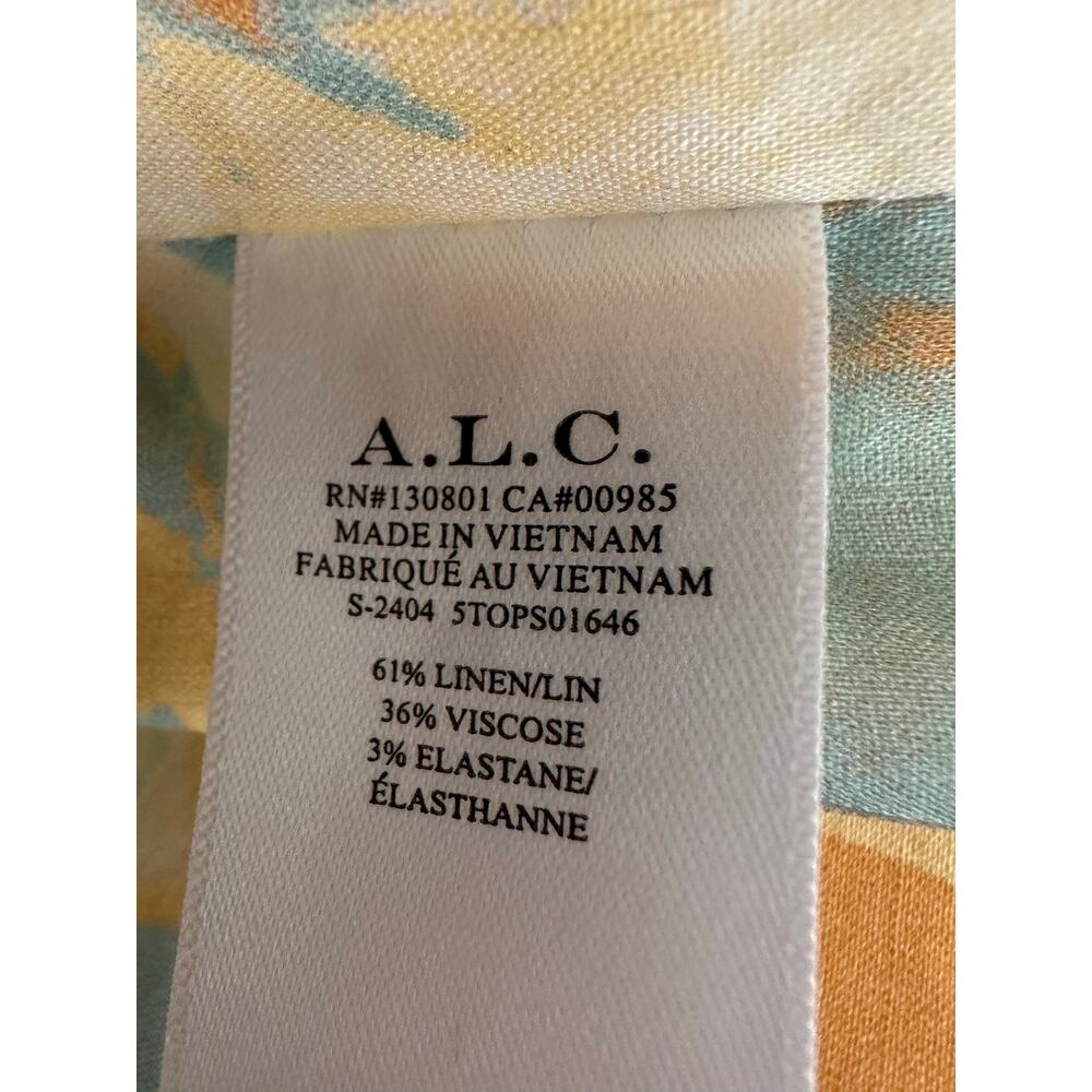 A.L.C. Women Multicolor Isabel Linen Blend Sleeveless Crop Top Size 0-NWT - Picture 7 of 8